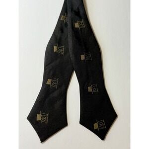 ALEXANDER OLCH Men's‎ Adjustable Bow Tie 100% Silk Black Penguin USA Made EUC